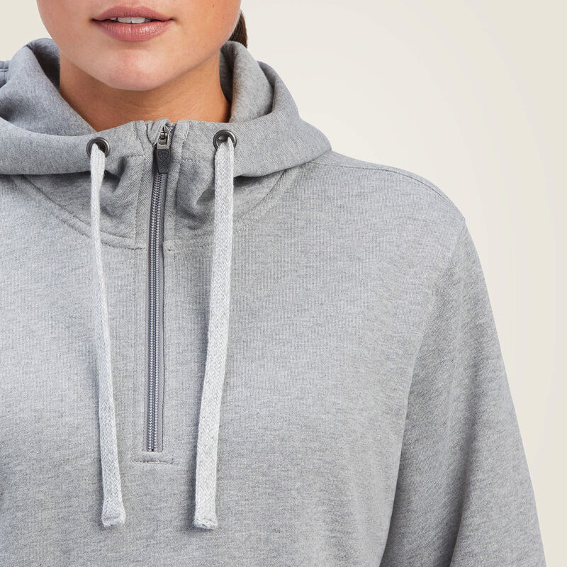 40% OFF - Ariat Rebar Skill Set 1/2 Zip Hoodie - Heather Grey - Image 3