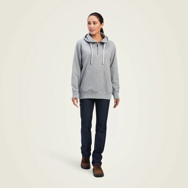 40% OFF - Ariat Rebar Skill Set 1/2 Zip Hoodie - Heather Grey - Image 4