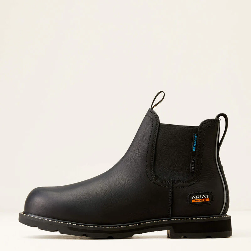 Ariat Groundbreaker Chelsea Waterproof Steel Toe Work Boot - Black - Image 2