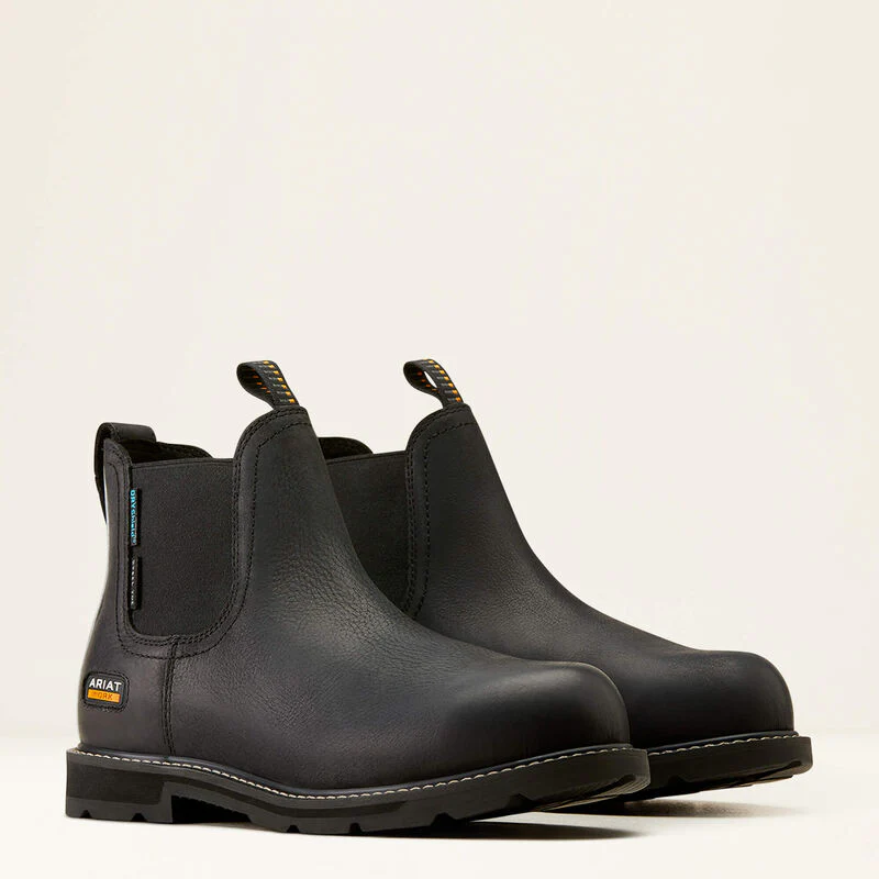 Ariat Groundbreaker Chelsea Waterproof Steel Toe Work Boot - Black - Image 5