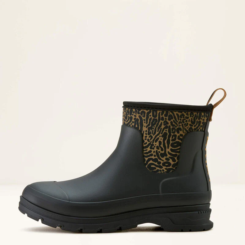Ariat Kelmarsh Shortie Rubber Boot - Black/Ocelot - Image 2