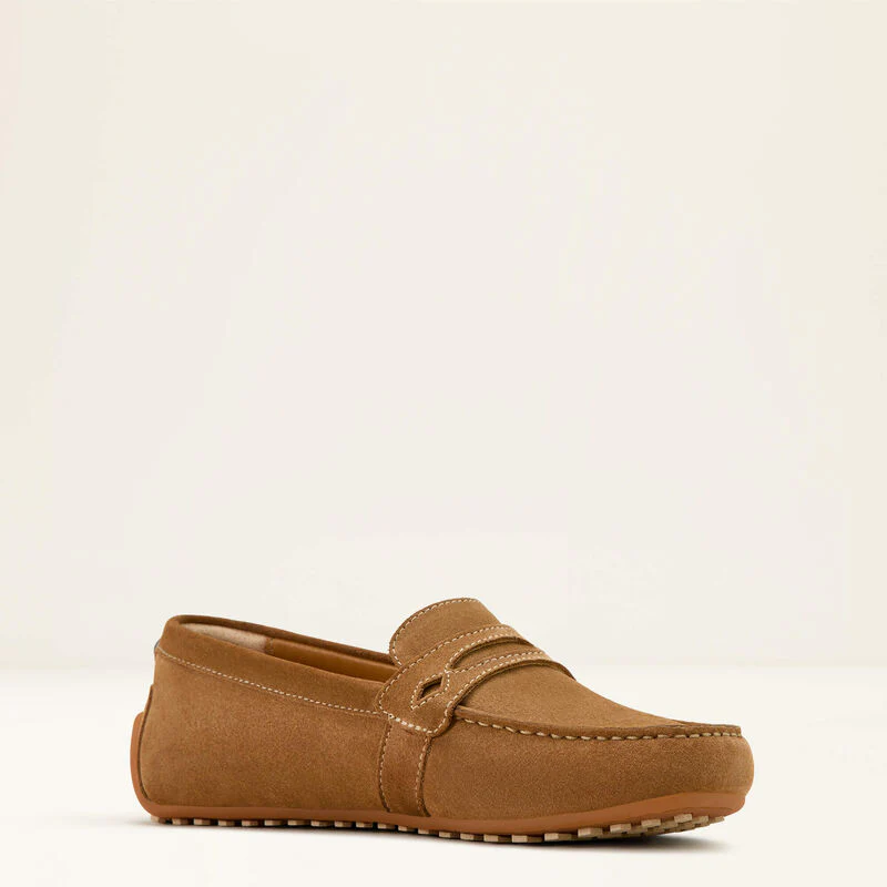 Ariat Selene Ladies Driving Shoe - Caramel Suede - Image 4
