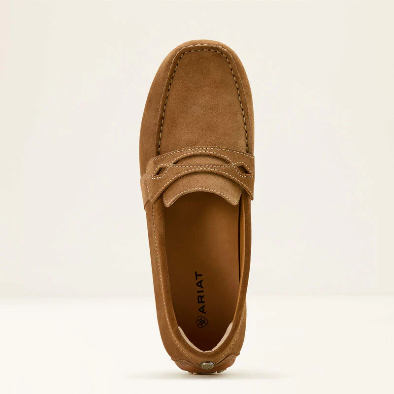 Ariat Selene Ladies Driving Shoe - Caramel Suede - Image 6