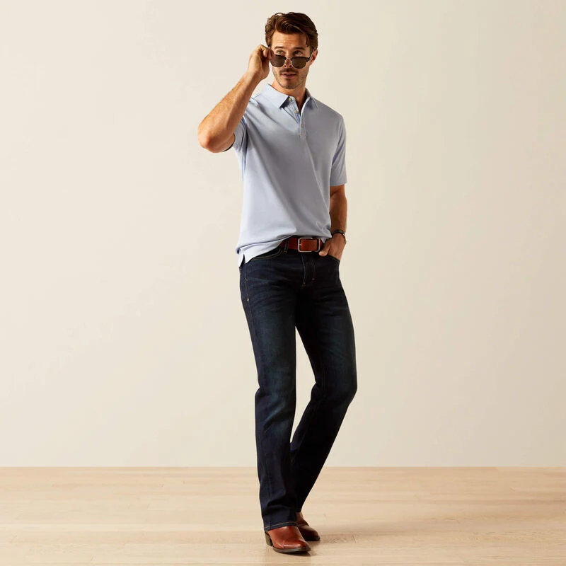Ariat Shaldon Polo Shirt - Pacific Blue Heather - Image 5