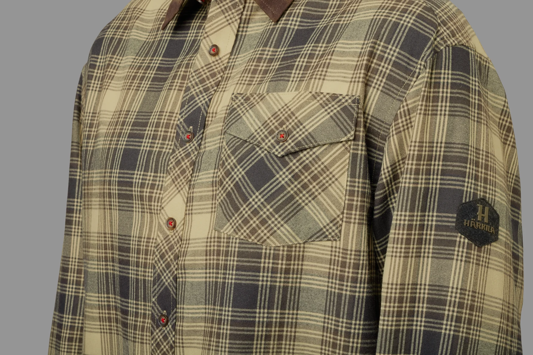 Harkila Driven Hunt Flannel Shirt - Light Teak Check - Image 4