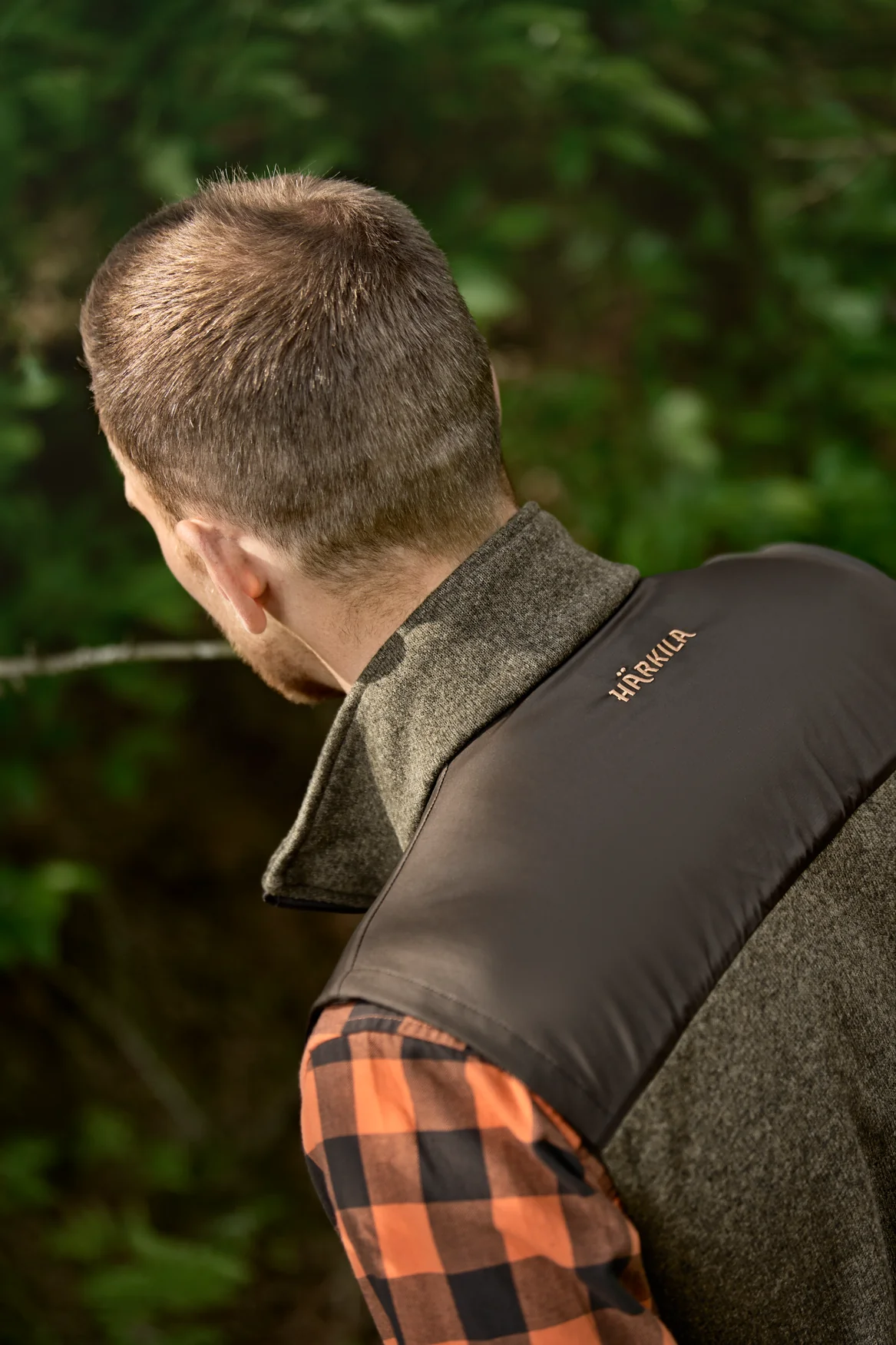 Harkila Kalix Fleece Waistcoat - Willow Green/Shadow Brown - Image 2