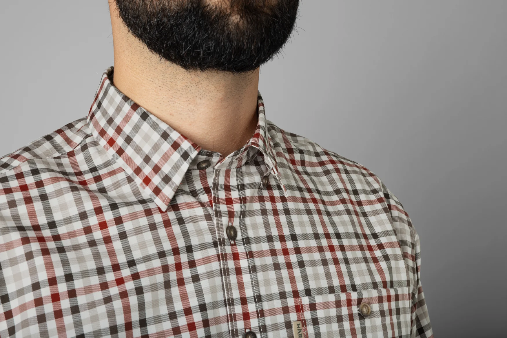 Harkila Milford Shirt - Bloodstone Red/White - Image 3