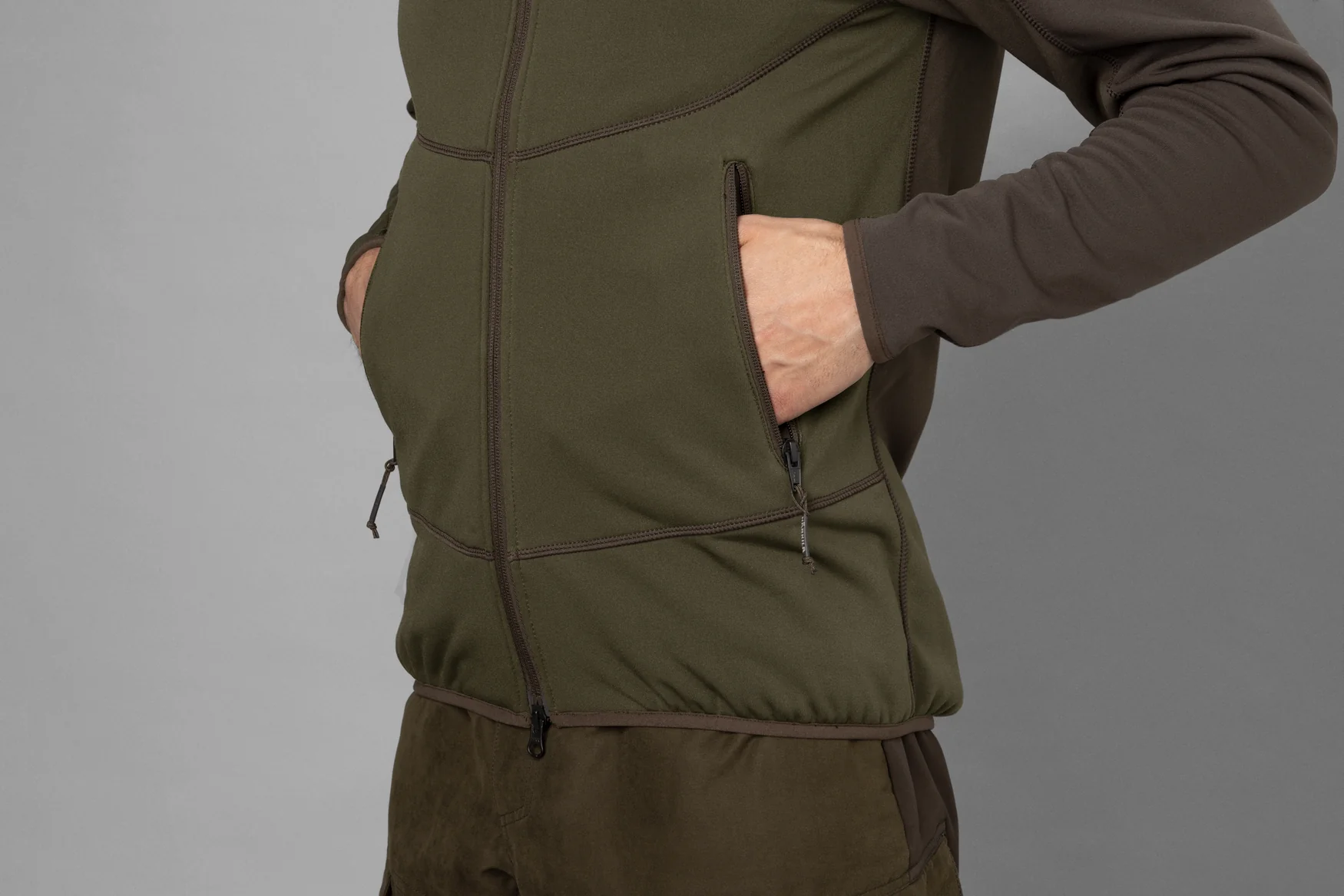 Harkila Olaf Fleece Jacket - Willow Green/Shadow Grey - Image 4