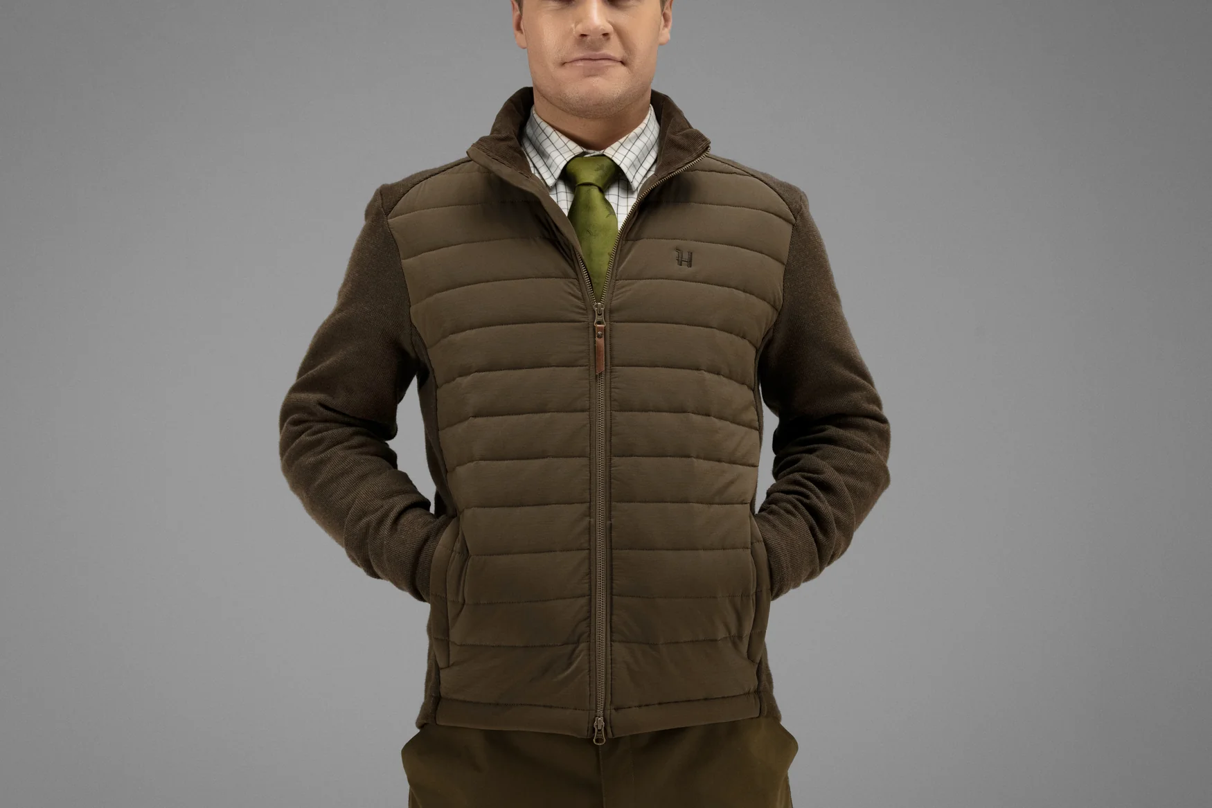 Harkila Retrieve Insulated Cardigan - Dark Warm Olive - Image 3
