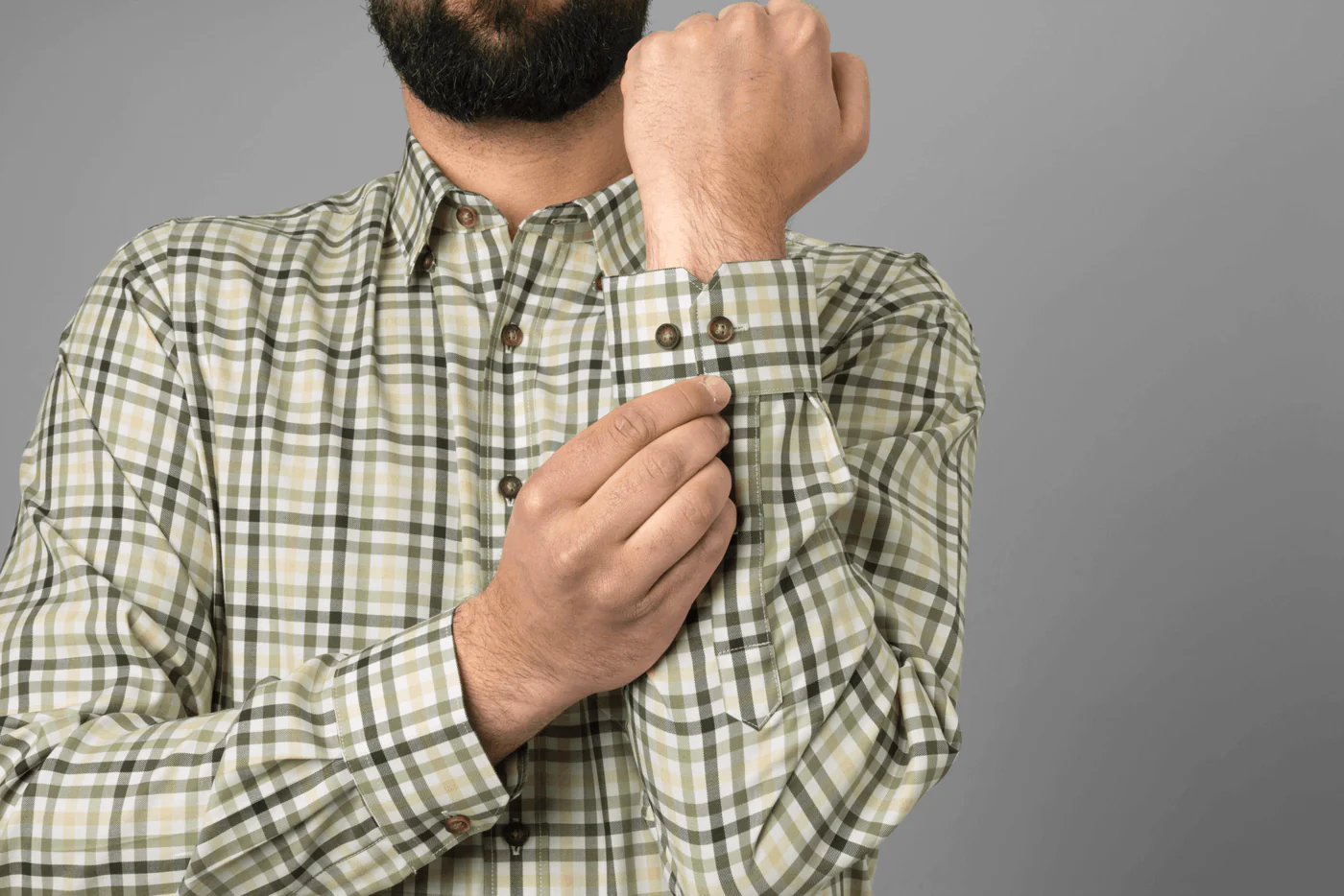 Harkila Milford Shirt - Beech Green Check - Image 5