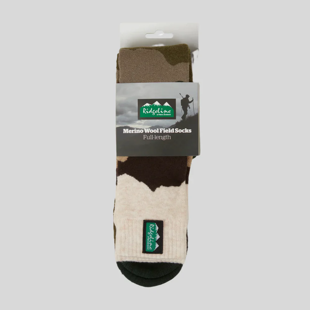 20% OFF Ridgeline Merino Wool Socks Full Length - Olive Stripes - Image 2