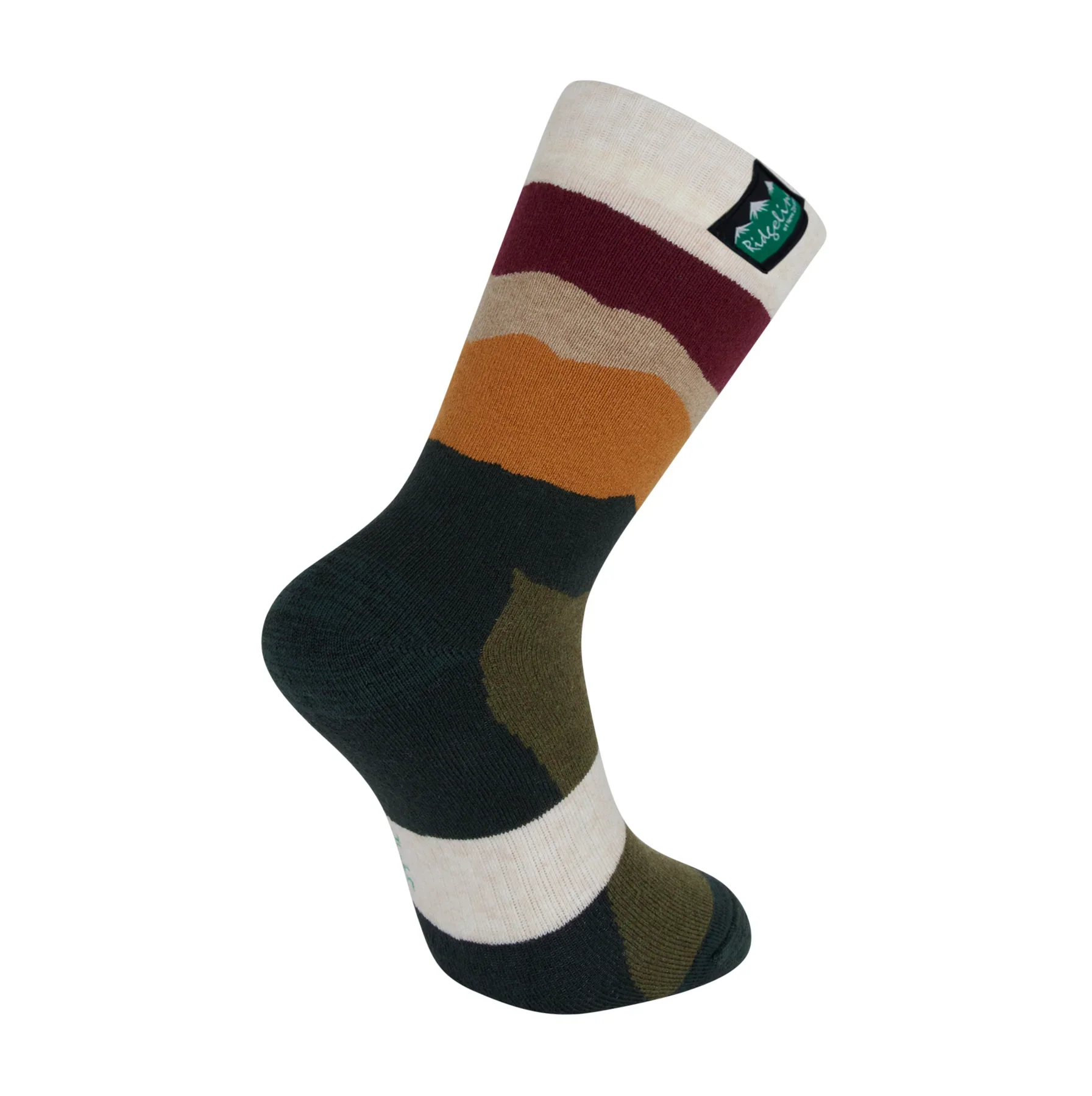 20% OFF Ridgeline Merino Wool Socks Mid Length - Berry Stripes - Image 2