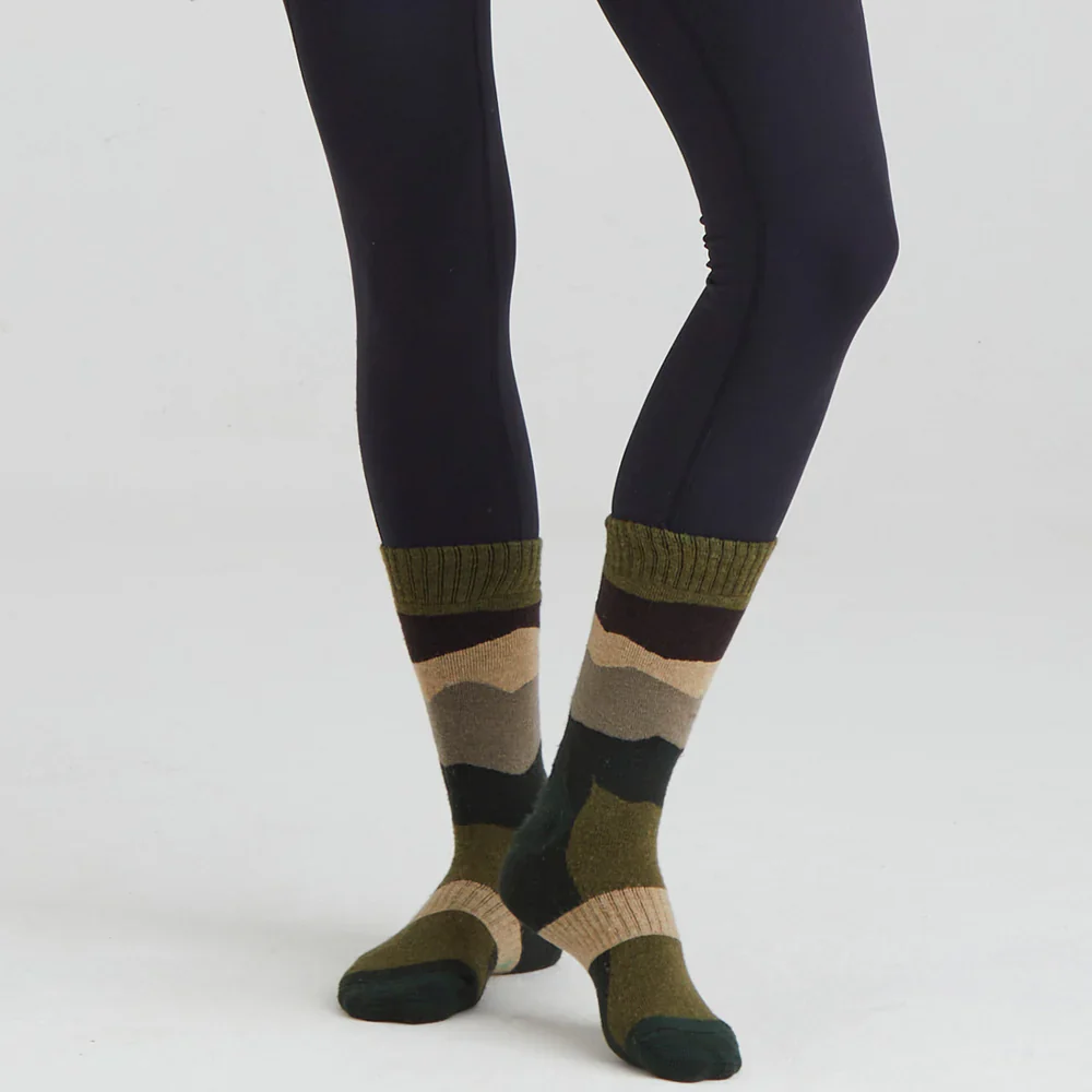 20% OFF Ridgeline Merino Wool Socks Mid Length - Olive Stripes - Image 3