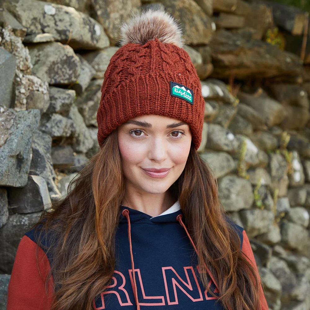 20% OFF Ridgeline Nordic Fleck Womens Bobble Hat - Russet - Image 3